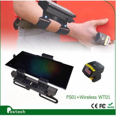 WT01+FS02 Android wrist Armband Smart data Data Terminal 2D Barcode Scanner, QR code reader